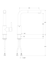 KÜCHENMISCHBATTERIE mit Spülkopf CHROM