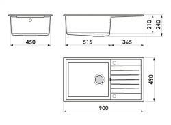 Küchenspüle 90x49cm BELOGRADCHIK ROCKS