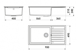 Küchenspüle 95x49cm GRANADA