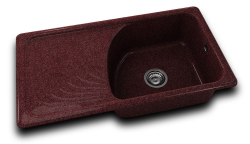 RETRO DŘEZ 90x49cm BORDO s levým odkapem