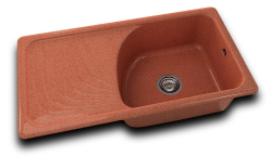 RETRO DŘEZ 90x49cm DARK SALMON s levým odkapem