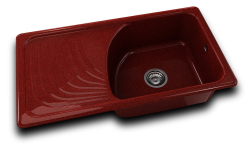 RETRO DŘEZ 90x49cm FIREBRICK s levým odkapem