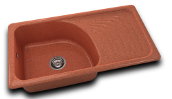 RETRO DŘEZ 90x49cm DARK SALMON s pravým odkapem