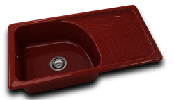 RETRO DŘEZ 90x49cm FIREBRICK s pravým odkapem
