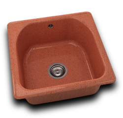 RETRO Küchenspüle 51x51cm DARK SALMON
